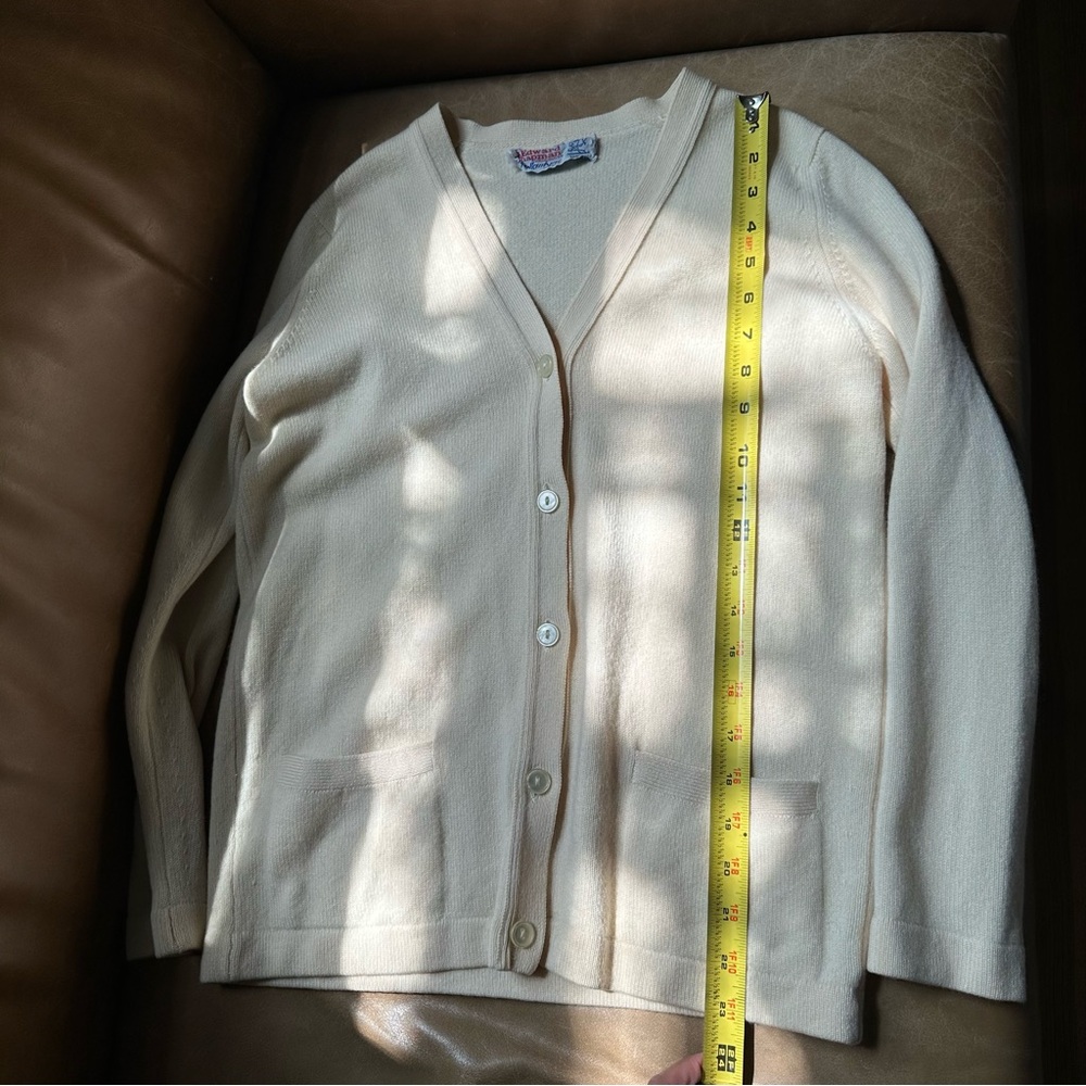 Vintage 70s cashmere cardigan pocket Edward Chapman Ballantyne of Peebles 100% - Picture 5 of 8